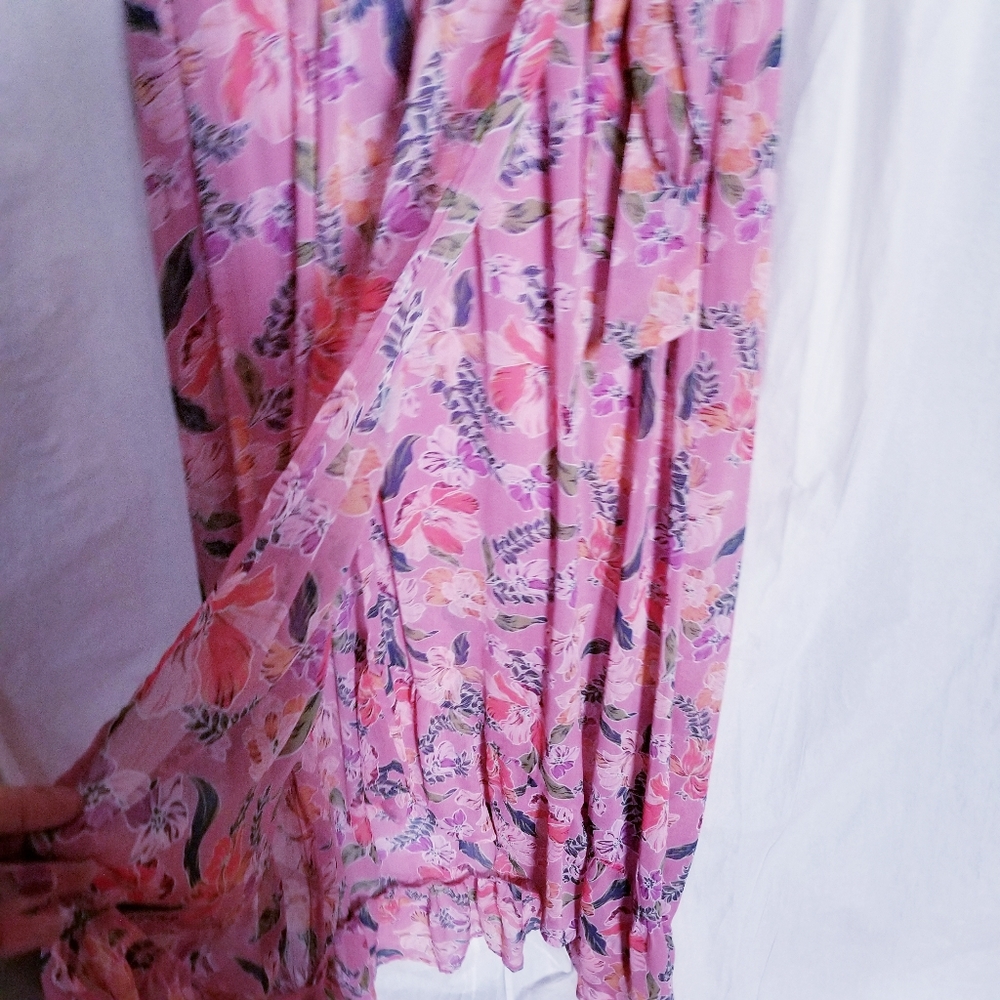 Women's Maxella Floral Sleeveless Wrap Maxi Dress Sz L New - Picture 7 of 7